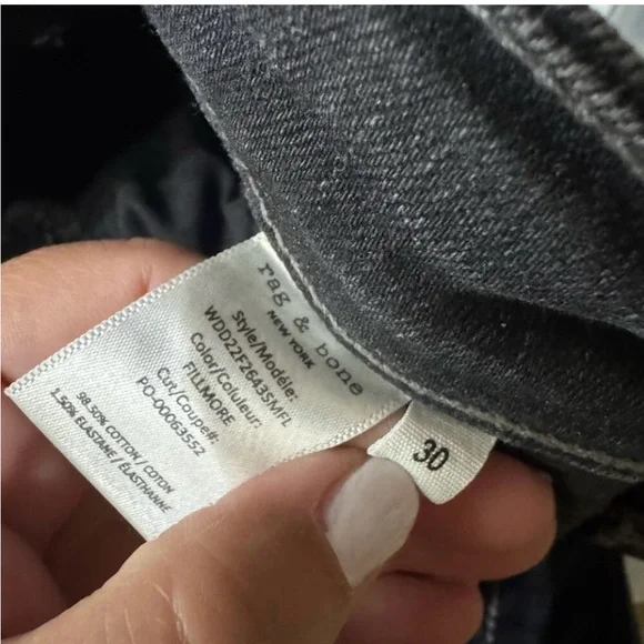 Rag & Bone Dre low rise Charcoal Straight Leg Slim Boyfriend size 30 denim Jeans - Picture 7 of 7